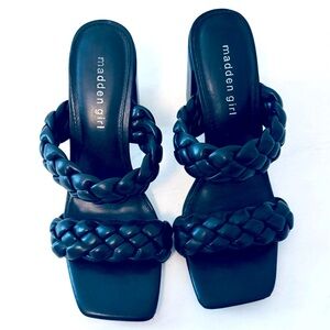 Madden Girl Black Braided Heels
